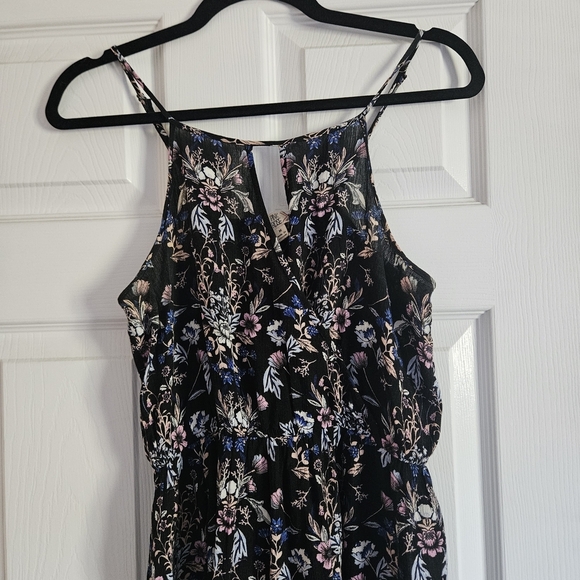 Pink Rose Black Halter Maxi Dress - Picture 3 of 5